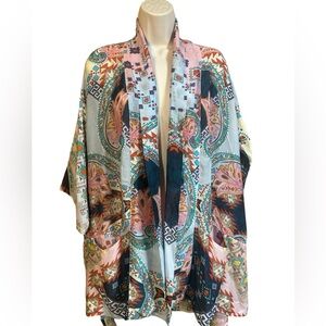 Johnny Was Colorful Paisley Kimono Cardigan